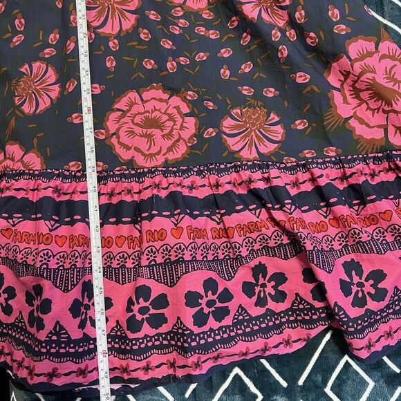 Farm Rio x Anthropologie Puff-Sleeve V Neck Midi Dress Size Small Floral New - Picture 14 of 14